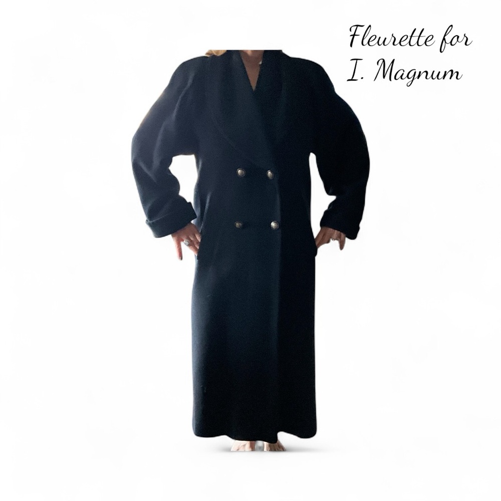 100% Camel Fleurette for I Magnum Vintage Long Double Breasted Long Coat ILGWU
